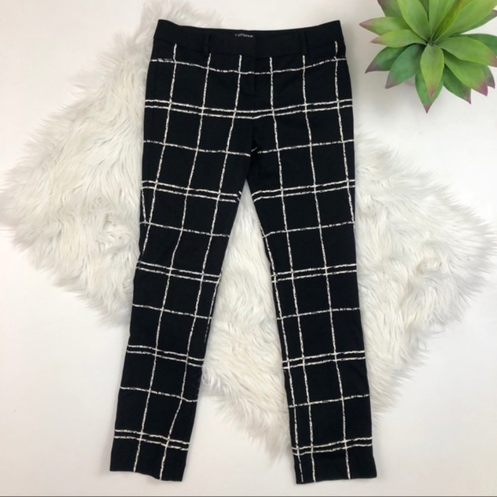 Express Windowpane Black And White Columnist Pants - image 7